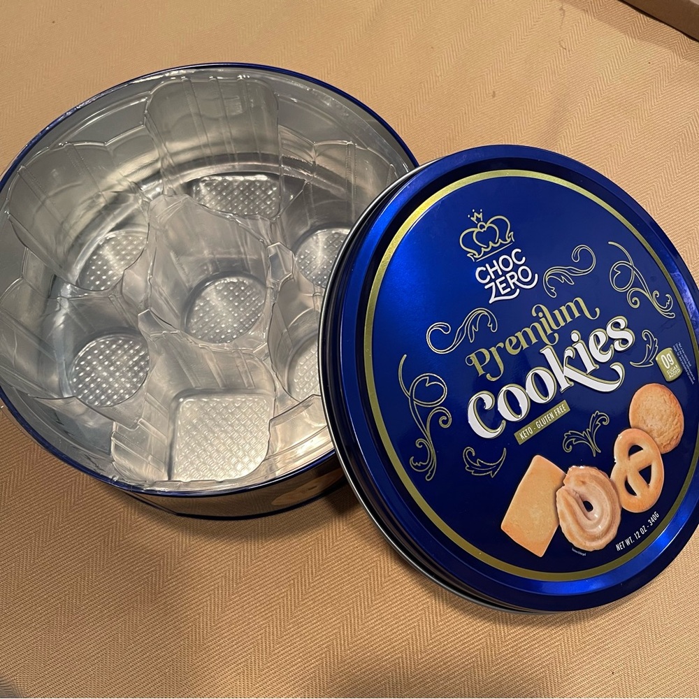 Blue Cookie Tin with insert